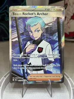 Team Rocket’s Archer 223/182 Ultra Rare Pokemon TCG Sv Destined Rivals NEAR MINT - Image 1