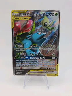 Pokemon TCG Celebi & Venusaur GX SM167 Promo Tag Team DAMAGED - Image 1