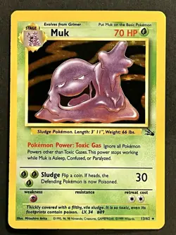 Muk 13/62 Holo Rare Pokemon Fossil Unlimited Vintage WOTC 1999 Vintage - Image 1