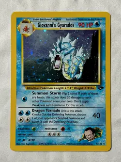 Pokemon TCG Giovanni's Gyarados Holo Rare 5/132 Gym Challenge 2000 w/ Swirl - Image 1