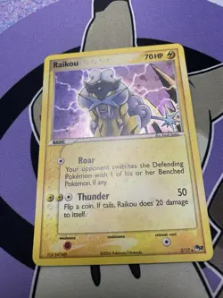 Pokemon TCG Raikou Holo 3/17 POP Series 2 Rare LP+ - Image 2