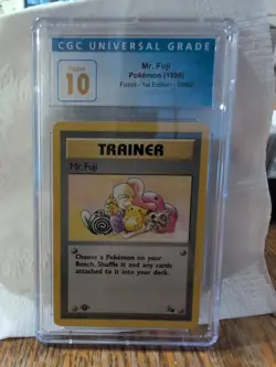 Mr. Fuji Pokemon (1999) Fossil 1st Edition 58/62 CGC PRISTINE 10 - Image 1