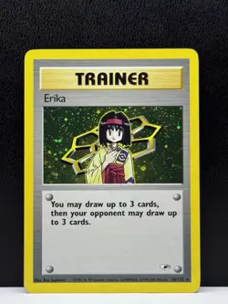 2000 Pokemon Gym Heroes Trainer Erika Unlimited Holo 16/132 MP - Image 1