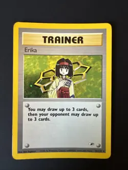 Pokemon TCG Erika Holo Rare - LP/MP - Gym Heroes Unlimited 16/132 2000 - Image 1