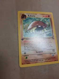 Kabuto 1st Edition Fossil 50/62 NM High About 7 Grade Card 1999 Pokemon Common - Image 2