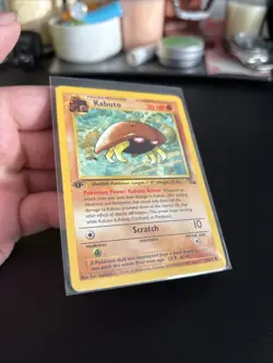 Kabuto Fossil 1st Edition Common Pokemon Card 1999 English 50/62 LP - Image 2