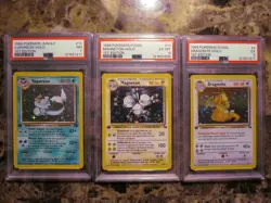 3 Pokemon 1999 Jungle ,Dragonite,Magneton,Vaporeon -ALL 1st Ed Holo-PSA 5,6,7 - Image 1