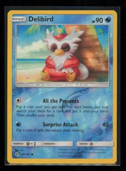 Delibird 26/145 Pokemon Guardians Rising Common Lightly Played Reverse Holo - Image 1