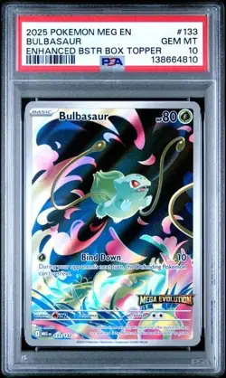 2025 POKEMON MEG EN MEGA EVOLUTION ILLUSTRATION RARE #133 BULBASAUR PSA 10 - Image 1
