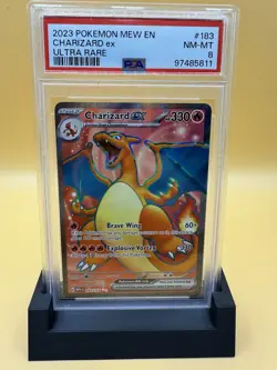 2023 POKEMON MEW EN CHARIZARD EX ULTRA RARE #183 PSA 8 (057) - Image 1