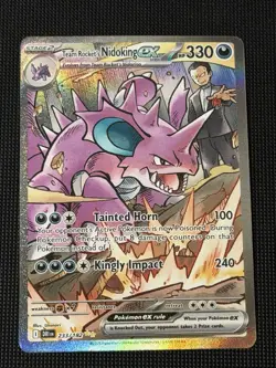 Team Rocket's Nidoking ex 233/182 Destined Rivals Holo Pokemon TCG Near Mint - Image 1