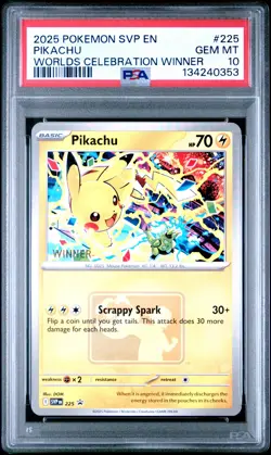 2025 POKEMON SVP EN-SV BLACK STAR PROMO #225 PIKACHU PSA 10 - Image 1