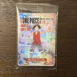 Monkey.D.Luffy (College Basketball US Voyage) One Piece Promotion Card Sealed - Image 1