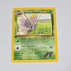 Pokemon TCG Sabrina's Venomoth Gym Heroes 1st Edition Rare 34/132 WOTC 2000 - Image 1