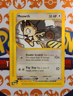 Meowth 121/165 Expedition Base Set E-Series Pokemon Card 2002 LP - Image 1