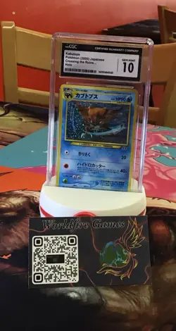 CGC 10 JAPANESE POKEMON KABUTOPS HOLO 141 CROSSING THE RUINS 2000 GEM MINT - Image 1