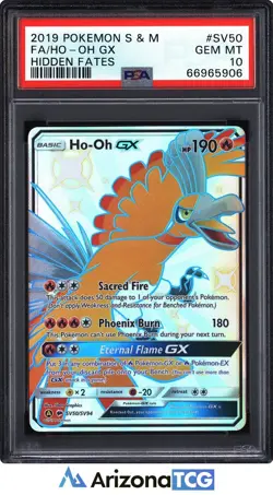 Pokemon 2019 Ho-Oh GX SV50/SV94 Full Art Shiny Vault Hidden Fates GEM MT PSA 10 - Image 1