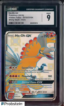 2019 Pokemon Hidden Fates Shiny Vault #SV50 Ho-Oh GX CGC 9 MINT - Image 1