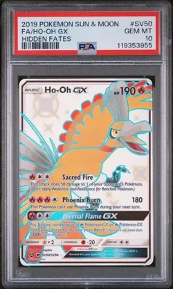 Ho-Oh GX SV50/SV94 Pokemon TCG Hidden Fates: Shiny Vault Holo PSA 10 GEM MT - Image 1