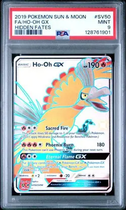 PSA 9 Ho-Oh GX SV50/SV94 Hidden Fates Shiny Vault Pokemon 2019 - Image 1