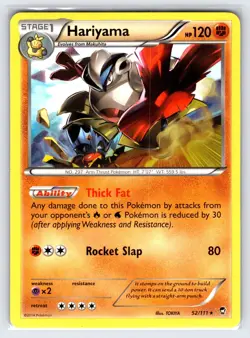 Hariyama 52/111 2013 B&W Furious Fists Pokemon Card Non Holo Rare - Vlp - Image 1