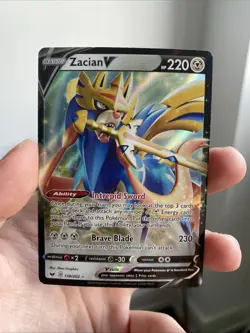 Zacian V - 138/202 - Pokemon Sword & Shield Base Set Ultra Rare Card NM - Image 1