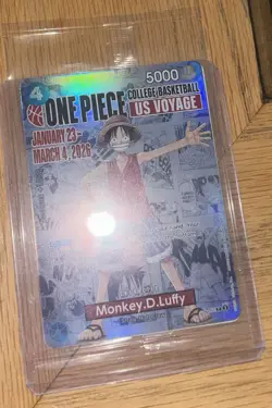 One Piece Monkey D. Luffy US Voyage College Basketball Promo Card SEALED - Image 2