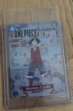 One Piece Monkey D. Luffy US Voyage College Basketball Promo Card SEALED - Image 3