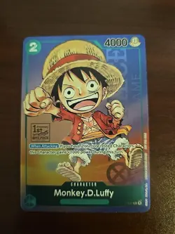 Monkey D. Luffy P-037 One Piece Promo Card TCG 1st Anniversary Stamped Foil NM - Image 1