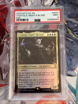 2025 MTG FINAL FANTASY COMMANDER FOIL #0007 Y'SHTOLA, NIGHT'S BLESSED PSA 9 - Image 1