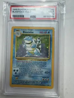 Pokemon Blastoise Base Set Unlimited Holo Rare #2 PSA 9 Mint - Image 1