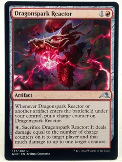 Dragonspark Reactor NM/M* Kamigawa Neon Dynasty 137/302 mtg -UnltdCards - Image 1