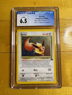 2000 Pokemon Eevee Black Star Promos #11 Holo Pokemon League - CGC 6.5 Ex/NM+ - Image 1