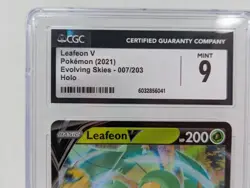 2021 POKEMON SWORD & SHIELD EVOLVING SKIES #007 LEAFEON V - Graded CGC 9 - Image 2
