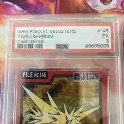 1997 Pocket Monsters Zapdos Prism Carddass Psa 5 #145 - Image 2