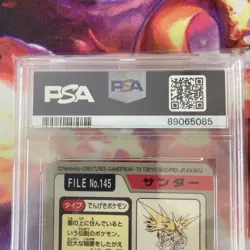 1997 Pocket Monsters Zapdos Prism Carddass Psa 5 #145 - Image 4