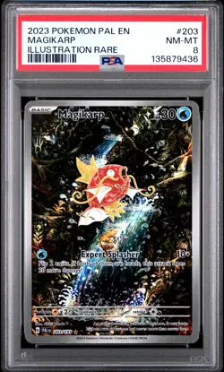 2023 POKEMON PAL EN-PALDEA EVOLVED ILLUSTRATION RARE #203 MAGIKARP PSA 8 - Image 1