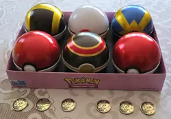 Empty Pokemon TCG Collector Poke Ball Tin Lot Of 6 - Image 1
