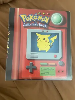 NOS Vintage Pokemon Pikachu 3 Ring Binder Gotta Catch 'Em All Nintendo 1999 TCG - Image 1