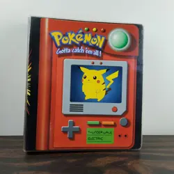 Vintage Pokemon Pikachu 3 Ring Binder Gotta Catch 'Em All Nintendo 1999 VG - Image 1