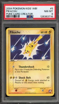Pokemon Pikachu Kids' WB! Poke Card Creator #5 PSA 8 - Image 1
