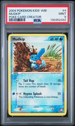 2004 POKEMON KIDS' WB! POKE CARD CREATOR #4 MUDKIP PSA 9 - Image 1