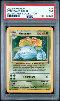 2002 POKEMON LEGENDARY COLLECTION #18 VENUSAUR-HOLO PSA 7 - Image 1