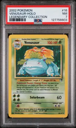 2002 POKEMON LEGENDARY COLLECTION #18 VENUSAUR-HOLO PSA 7 - Image 1