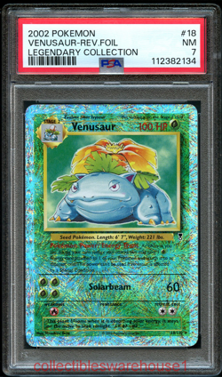 Pokemon Legendary Collection Venusaur Reverse Holo 18 PSA 7 - Image 1