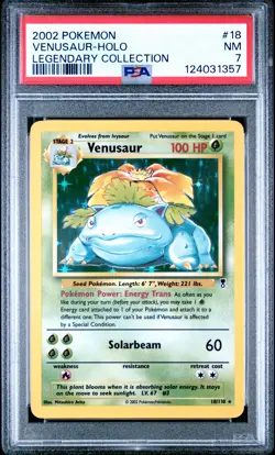 2002 POKEMON LEGENDARY COLLECTION #18 VENUSAUR-HOLO PSA 7 - Image 1