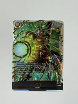 Broly FB08-122 Secret Rare Saiyan's Pride Dragon Ball English Card Fusion World - Image 1