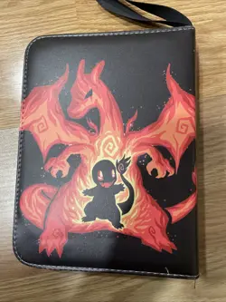 Pokemon TCG Card Binder Empty Black Chaziard Cover Holds 280+ Cards 4 Per Page - Image 2