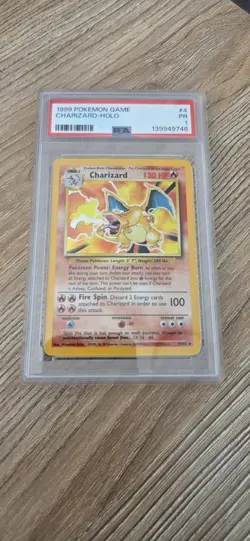 PSA 1 Charizard 4/102 1999 Base Set Holo Rare Pokemon Card - Image 1