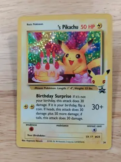 ___'s Pikachu Birthday 24/53 Celebrations Classic Collection NM Holofoil Pokemon - Image 1